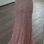 one shoulder pink sequin prom dress Size 2 Photo 0