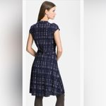 Tory Burch NWT Clementine Plaid A-Line Dress Large Navy Blue Print Ruffles Photo 1