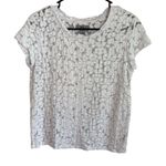 Bass White Textured Short Sleeve Top Size M Photo 0