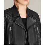 ALLSAINTS Esher‎ Leather Biker Jacket Size 2 Black Photo 5