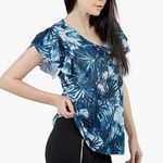 Charm & Share  Women's Plus Size V-neck Short Sleeve Casual Floral Printed Loose Tunics T-shirt Top Photo 1
