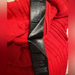 Topshop Red Ribbed Long Sleeve Knit Top Slim Fit V-Neck Shirt Womens Size 0-2 Photo 7