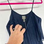 ASOS NWT  Lined Pleated Chiffon Dress, Navy Blue Photo 2