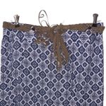 Faded Glory  Blue Patterned Women's Maxi Skirt Twisted Faux Leather Belt Flap Photo 4