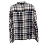 American Eagle NWOT  Black White Plaid Button Down Shacket Medium Western Cowboy Photo 2