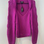 EXPRESS  Magenta Knit Sweater Photo 3