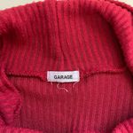 Garage Solid Red Ribbed Turtleneck Long Sleeve Cropped Top Photo 8