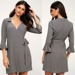 Lulus  Gray Wrap Small Dress Photo 2