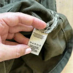 Free People  Splendor the Grass Army Green Belted Paper Bag Waist Skirt Sz 2 Photo 7