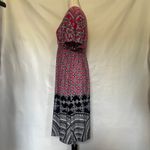 London Times Y2K Babydoll Dress Sz 6 Festival Indie Boho Geometric Retro Bold Photo 5