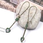 Heart Arrow Pendant Hoop Drop Dangle Earrings Photo 5