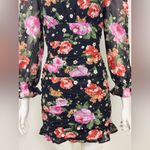 Storia  Black Floral Long Sleeve Dress Size XS Photo 2