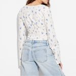 Wild Fable Women's Floral Milkmaid Top Cream Blue - Small Photo 5
