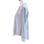 Sundance  Top Size XS Blue Patchwork Stripe Long Sleeve Button Down High Low Hem Photo 4