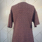 ZARA  Tweed Pink Orange Stripe Tie‎ Neck Short Sleeve Mini Dress Size Small Photo 8
