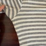 Rove & Roam Grey and White Striped Mock Neck Top Photo 4