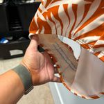 Shade & Shore NWOT Orange White Floral Palm Halter Neck Boho One Piece Cutout Photo 4