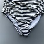 Kona Sol One-Piece Swim Suit Women's Size L   Nautical Blue White Stripes Tank Photo 4