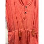 Knox Rose Pink Double Cotton Gauze Short Sleeve V-Neck Tassel Romper Size Large Photo 3