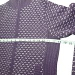 LL Bean Women's Purple White Fair Isle Wool Zip Up Mock Neck Sweater Size S Photo 4