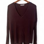 Redhaute V Neck Long Sleeve Top Sweater Back Slit Detail Medium Pink Photo 0