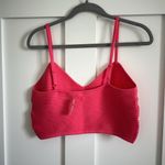 Aerie Women's L Texture Rib Knit Crop Top Hot Pink Corset Style TikTok Viral New Photo 3
