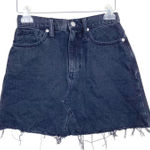 Madewell  Black Denim Lunar Wash Mini Skirt Sz 25 Photo 0