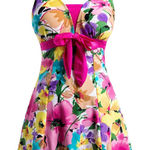 Swimsuit Swimdress Floral Summer Spring Beachwear Size 16/18 NWT #2150 White Photo 0