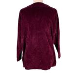 Tweeds Oversized Velour Velvet Sweater S Maroon Red Long Sleeve Round Neck Photo 2