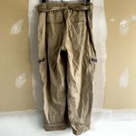 Chico's Linen Crop Cargo Pants Embellished Belted Rhinestone Cream 2.5 L Photo 5