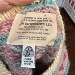 Fron Enterprises Hand Knit Sweater Large 100% Virgin Wool Canada Crew Cable Pink Photo 1