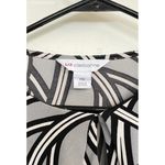 Liz Claiborne  Black/White Shirt Womans Long Sleeve Geometric‎ - Size MP Photo 1