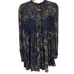 Free People sweet thing tunic blouse midnight combo navy mesh lace inset bell Photo 5