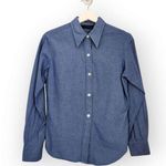 EXPRESS Vintage 90s Blue Pinstripe Office Siren Button Down Shirt S Photo 0