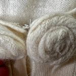 Knitted & Knotted Cream Cardigan Lace Trim Button Up Cropped Sweater Top Sz Sm White Photo 7