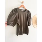Madewell | NWT Puff-Sleeve Sweatshirt Tee in Dark Surplus Gray | Sz XS Photo 2