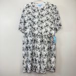 Draper James NWT  Black‎ Floral Embroidered Shirt Dress Size XXL Photo 5
