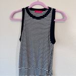 N: Philanthropy Black White Striped Ruched Mini Dress Womens S Nautical Ruched Photo 5