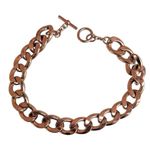 Chunky Rose Gold Curb Chain Toggle Necklace Photo 7