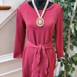 Adam Levine  Women's Red Polyester Round Neck Long Sleeve Pullover Knit Sweater L Photo 0