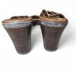 Liz Claiborne  Lucy Brown Leather Mule Heels Slide Sandals Size 8.5 M Photo 4