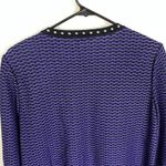Ming Wang Jacket Medium Womens Purple Black Embroidered Knit Studded Career Photo 6