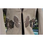 Cache  Luxe Elaborate Embellished Lined Pant New Brown Oatmeal Metallic $228 NWT Photo 7