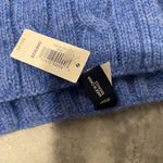 Gap NWT  Blue Cable Knit Lambs Wool Long Wide Chunky Scarf Photo 4
