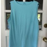 Croft & Barrow Sleeveless Tank Tops Blue Aqua Boat Neck Size 3X 100% Cotton New Photo 6