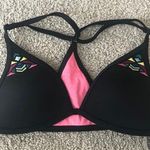 PINK - Victoria's Secret PINK Black Stitched Bikini Top Photo 0