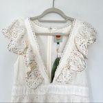Anthropologie NWT + Farm Rio Beaded Eyelet Mini Dress in Cream Photo 5