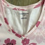Croft & Barrow NWOT  v neck L 100% Pima cotton tshirt. Floral pink Photo 1
