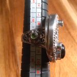 Shungite Multi Gemstone Mother of Pearl Sterling Silver Cocktail Ring (Size 7) Photo 5