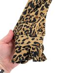 J.Crew Leopard Animal Print Long Sleeve Pleated Midi Dress Ruffle Cuff size 2 Photo 4